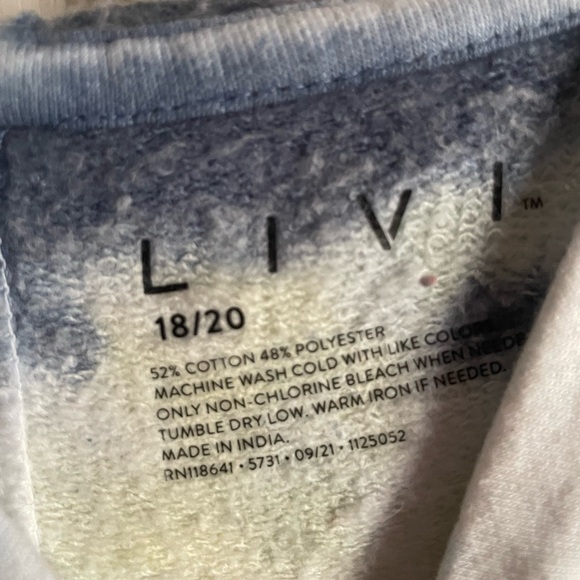Livi Active By Lane Bryant Women's Size 18-20 Tie Dye Sweatshirt - Picture 5 of 16